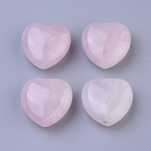 Honeyhandy Natural Rose Quartz Beads, No Hole/Undrilled, Heart, 25x25x12~12.5mm