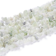 Honeyhandy Natural New Jade Chip Bead Strands, 5~8x5~8mm, Hole: 1mm, about 31.5 inch