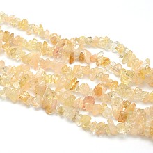 Honeyhandy Natural Citrine Beads Strands, Chips, 5~8x5~8mm, Hole: 1mm, about 31.5 inch