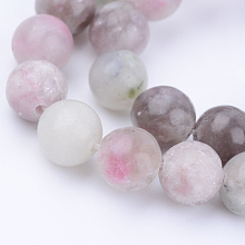 Honeyhandy Natural Lepidolite/Purple Mica Stone Beads Strands, Round, 4~4.5mm, Hole: 0.8mm, about 96pcs/strand, 15.5 inch