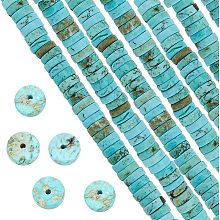 SUNNYCLUE 1 Box 122Pcs Gemstone Heishi Beads Natural Howlite Bead Flat Round Beads 8mm Beaded Disc Stone Loose Spacer Beads for Jewelry Making Beading Kit Turquoise Color Bracelet Necklace Supplies