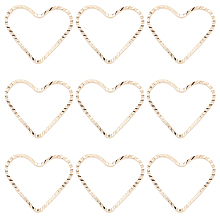 Beebeecraft 100Pcs/Box 18K Gold Plated Brass Heart Links Twisted Heart Pendants Jewelry Connectors Bezel Pendants for DIY Resin Pressed Flower Crafts Jewelry Making