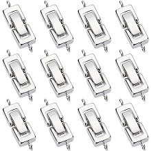 SUPERFINDINGS 12Pcs Platinum Brass Folding Clasp 24mm Terminators Crimp End Tips Brass Fold Over Cord Ends for Bracelet Necklace Making Extender，Hole:1mm