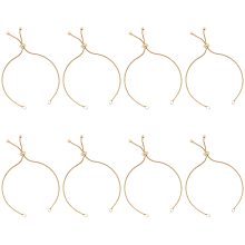 UNICRAFTALE 8pcs Golden 9 Inches Adjustable Stainless Steel Slider Bracelet Metal Hypoallergenic Bracelet Extender Chains with Ball Ends for DIY Jewelry