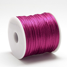 Honeyhandy Nylon Thread, Rattail Satin Cord, Medium Violet Red, about 1mm, about 76.55 yards(70m)/roll