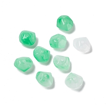 Opaque Acrylic Beads, Two Tone, Faceted Heart, Sea Green, 14.5x14x7.5mm, Hole: 2mm, 735pcs/500g