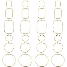 CHGCRAFT 48Pcs 3 Sizes Rectangle Ring Open Back Bezel Pendants Geometric Hollow Frame Charms for DIY UV Resin Pressed Flower Jewelry Making