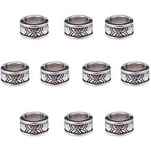 PandaHall Elite 100pcs Rondelle Spacer Beads Tibetan Alloy Antique Silver European Large Hole Spacers for Bracelet Necklace DIY Jewelry Making, 8mm, Hole: 5mm