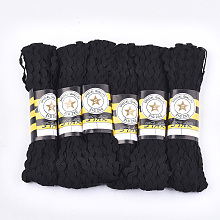 Honeyhandy Polypropylene Fiber Ribbons, Wave Shape, Black, 7~8mm, 15yard/bundle, 6bundles/bag