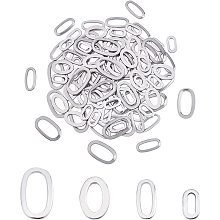 DICOSMETIC 120Pcs 4 Sizes Stainless Steel Oval Linking Rings Hollow Geometric Oval Hanging Charm Connector Oval Connectors Metal Jewelry Links for Women Jewelry Making