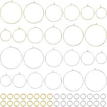 PandaHall Elite 520pcs Hoop Earring Supplies, 120pcs Round Beading Hoops 316 Stainless Steel Circle Earring Hoop Charm Rings with 400pcs Jump Ring for Earring Jewelry Making 20/25/30/35/40/45mm