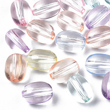 Honeyhandy Transparent Acrylic Beads, Oval, Mixed Color, 8x10.5mm, Hole: 1.6mm, about 1300pcs/500g