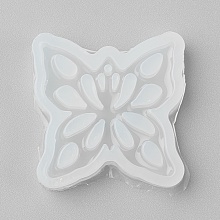 Honeyhandy Food Grade Pendant Silicone Molds, Fondant Molds, For DIY Cake Decoration, Chocolate, Candy, UV Resin & Epoxy Resin Jewelry Making, Butterfly, White, 38x38x9mm