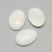 Honeyhandy Freshwater Shell Cabochons, Oval, Seashell Color, 25x18x4~5mm