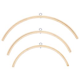 GOMAKERER 3 Pcs 3 Styles Bed Bell, Nursery Mobile Crib Bed Bell Wooden Wind Chime Hanging DIY Wooden Frame Ornaments Handmade Kit for Nursing Accessories Nurse Charms