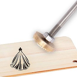 OLYCRAFT Wood Leather Cake Branding Iron 1.2 Inch Branding Iron Stamp Custom Logo BBQ Heat Bakery Stamp with Brass Head Wood Handle for Woodworking Baking Handcrafted Design - Wedding Dress