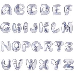 SUNNYCLUE 1 Box 52Pcs Alphabet Beads Alphabet Letter Charms Rhinestone Letter Beads Letter Bead Bulk A-Z Alphabet Charms Spacer Loose Beads for Jewelry Making DIY Bracelets Necklaces Craft Supplies