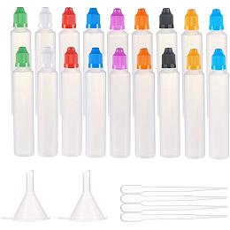 BENECREAT 18 Pack 2oz（60ml） Plastic Squeeze Dropper Bottle Thin Tip Bottle with Childproof Caps, 4 Funnel and 2 Dropper for Liquids DIY Craft Work