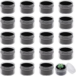 CHGCRAFT 15Pcs Round Stone Box Gemstone Display Case Plastic Loose Beads Decorate Storages with Black Sponge Inside for Jewelry Beads Display Storage, 1.5x1Inch