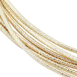 BENECREAT 20 Strands 18Gauge French Bullion Wire, Light Gold Round Soft Spiral Copper Wire for Clothes Decoration, Embroidery Project, 15.7"/Strand