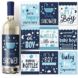 Arricraft 18 Sheets 9 Style Baby Birthday Theme Paper Adhesive Sticker Wine Bottle Label Sticker Wine Decal Marriage Labels Supplies for Baby Birthday Party Anniversary Decoration 3.93x4.92in