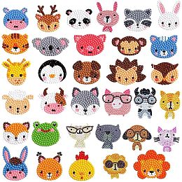 SUNNYCLUE 1 Box 49PCS 5D Diamond Art Painting Animals Diamond Art Stickers Kits Small Diamond Art Sticker Cute Animals Cat Bunny Full Drill Diamond Art Kits Paint for Adults Craft DIY Decoration