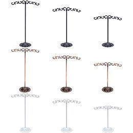 FINGERINSPIRE 9Pcs Earring T Display Stand (Black, White, Red Copper) Metal T Shape Earring Display Holders 3 Colors T Bar Jewelry Display Holder for Earrings(4", 4.5", 5" H)
