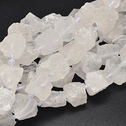 Honeyhandy Nuggets Natural Quartz Crystal Bead Strands, 16~28x9~20x10~25mm, Hole: 1mm, about 16~17pcs/strand, 15.5 inch