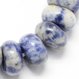 Honeyhandy Natural Blue Spot Jasper Rondelle Beads Strands, Royal Blue, 8x5mm, Hole: 1mm, about 60~65pcs/strand, 15.7 inch