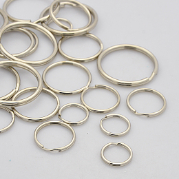 Honeyhandy Mixed Iron Split Key Rings, Keychain Clasp Findings, Platinum, 15~30mm, Inner diameter: 12~28mm