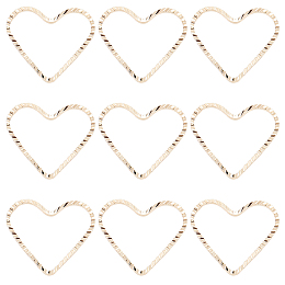 Beebeecraft 100Pcs/Box 18K Gold Plated Brass Heart Links Twisted Heart Pendants Jewelry Connectors Bezel Pendants for DIY Resin Pressed Flower Crafts Jewelry Making