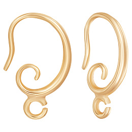 Beebeecraft 1 Box 30Pcs French Earring Hooks 18K Gold Plated Brass Ear Wire Hooks with Loop Dangle Fish Hook Finding for DIY Jewellery Making Accessories