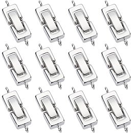 SUPERFINDINGS 12Pcs Platinum Brass Folding Clasp 24mm Terminators Crimp End Tips Brass Fold Over Cord Ends for Bracelet Necklace Making Extender，Hole:1mm