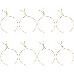 UNICRAFTALE 8pcs Golden 9 Inches Adjustable Stainless Steel Slider Bracelet Metal Hypoallergenic Bracelet Extender Chains with Ball Ends for DIY Jewelry