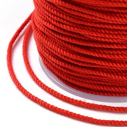 Honeyhandy Macrame Cotton Cord, Braided Rope, with Plastic Reel, for Wall Hanging, Crafts, Gift Wrapping, Red, 1.2mm, about 49.21 Yards(45m)/Roll