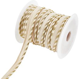 AHANDMAKER 25 Yards Piping Trim with Welting Cord, 3/8 inch Maxi Piping Bias Tape Lip Cord Trim with Golden Edge for Webbing Garment Sewing Trimming Upholstery Accessories