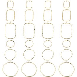 CHGCRAFT 48Pcs 3 Sizes Rectangle Ring Open Back Bezel Pendants Geometric Hollow Frame Charms for DIY UV Resin Pressed Flower Jewelry Making