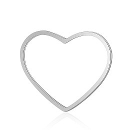 Honeyhandy 201 Stainless Steel Linking Rings, Heart, Stainless Steel Color, 23.5x29.5x1mm, Hole: 27x18.5mm