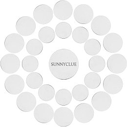 SUNNYCLUE 1 Box 200PCS Round Flat Cabochons Stainless Steel Siver Flatback Cabochon Smooth Metal Cabochons for Jewelry Making Flat DIY Decorations Necklaces Crafing Phone Accessories