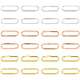 UNICRAFTALE 60pcs 3 Colors Oval Linking Rings Stainless Steel Quick Link Connectors Metal Jewelry Links for Women Jewelry Making 10x3.5x2mm