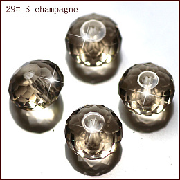 Honeyhandy Imitation Austrian Crystal Beads, Grade AAA, Faceted, Rondelle, BurlyWood, 10x7mm, Hole: 0.9~1mm