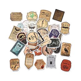 Honeyhandy Retro Potion Label Paper Stickers Set, Adhesive Label Stickers, for Water Bottles, Laptop, Luggage, Cup, Computer, Mobile Phone, Skateboard, Guitar Stickers, Mixed Color, 42~71x40~57x0.3mm