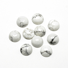 Honeyhandy Natural Howlite Cabochons, Half Round/Dome, 16x6mm