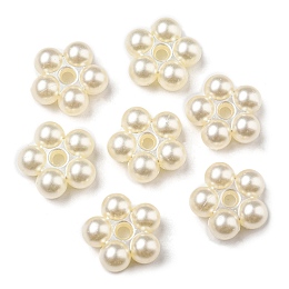 Honeyhandy ABS Imitation Pearl Beads, Flower, 15x15x6mm, Hole: 2mm