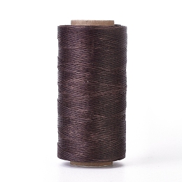 Honeyhandy Waxed Polyester Cord, Micro Macrame Cord, Waxed Sewing Thread, Flat, Coconut Brown, 0.8mm, about 284.33 yards(260m)/roll