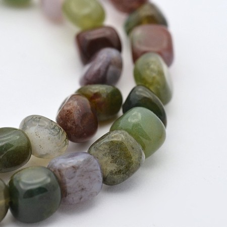 Arricraft Natural Indian Agate Bead Strands, Nuggets, 5~7X5~7mm, Hole: 1mm, about 15.7 inches