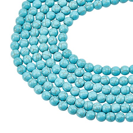 ARRICRAFT About 300 Pcs 8mm Round Stone Beads, Synthetical Turquoise Beads, Gemstone Loose Beads for Bracelet Necklace Jewelry Making (Hole: 1mm)