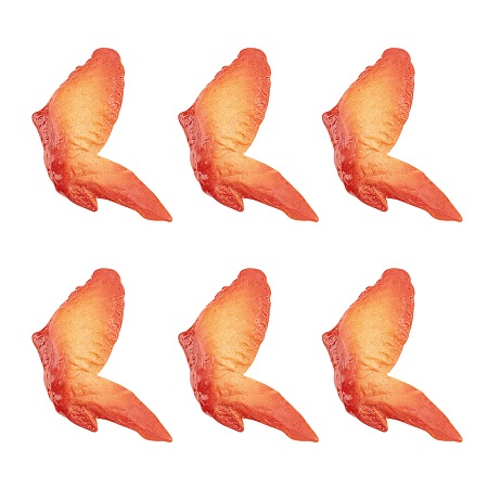 NBEADS 6 Pcs Artificial Chicken Wings, Fake Orleans Roast Wings 3D Fake Food Model Fake Food Props Meat Imitation Foods Cabochons for Kitchen Home Party Decoration Food Sample Display Prop