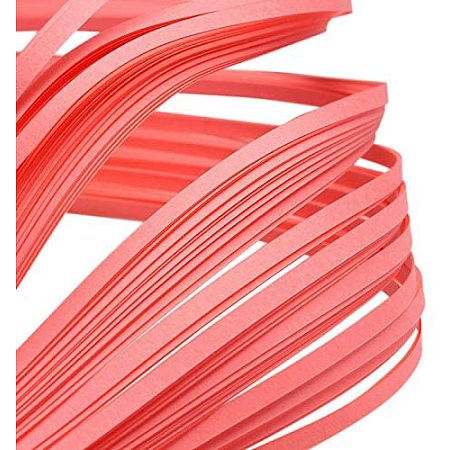 Pandahall Elite 1200 Strips Paper Quilling Strips, Coral Quilling Strip Set, 3mm Width 39cm Length