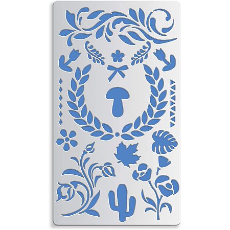 4x7 Inch Flower Wood Burning Metal Stencils Template for Wood
